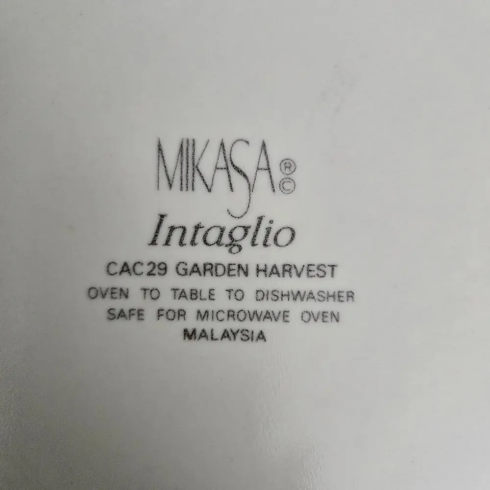 Mikasa Intaglio Garden Harvest CAC29 Dinner Plates Set of 2 Fruit Border